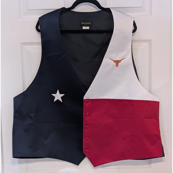 Santana Men's Size 4XL Texas Longhorns Lone Star State Flag Polyester Vest Clean - Picture 1 of 7